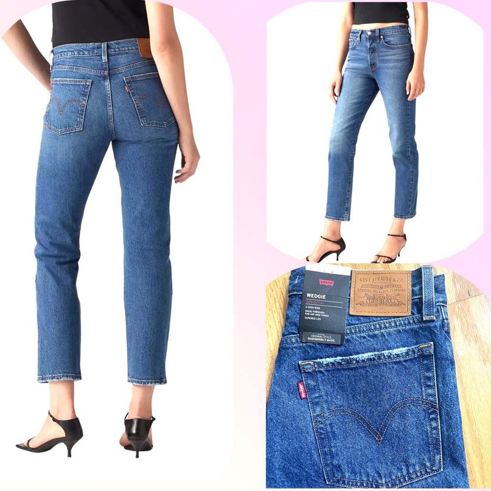 ✅NWOT LEVI’S Wedgie  High Rise  Blue Denim Jeans 26